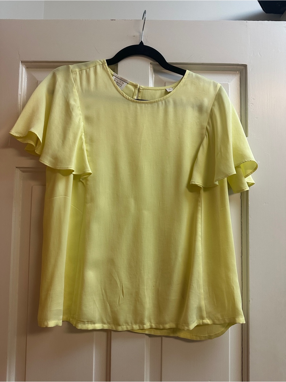 Scotch & Soda Pale Yellow Flutter Sleeve Blouse
